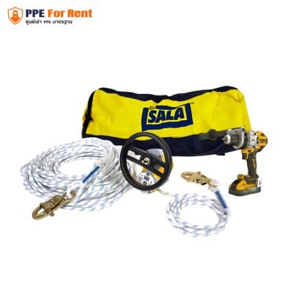 89.1 ชุดสว่านกระแทกไร้สาย DeWALT DCD1007B 20V Max และรอกกู้ภัยระบบสว่านหมุน 3M™ DBI-SALA® Rollgliss™ R550 (ยาว 40 เมตร)