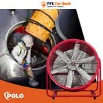 เช่าพัดลมระบายอากาศ 32 นิ้ว พร้อมท่อ 10 เมตร POLO